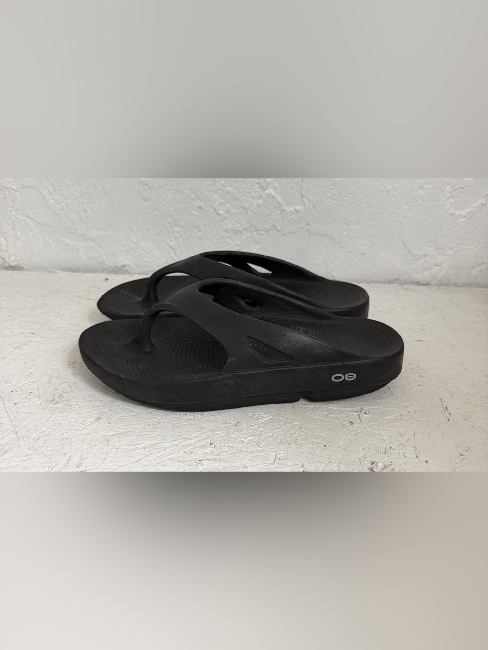 Oofos Original Slides Size M6 W8 Unisex Black Recovery Comfort Flip Flops